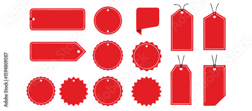 "Empty Red Price Tags – Bulk Blank Retail Price Labels for Stores"