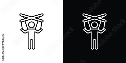 Puppet icon linear icon. Line with editable stroke