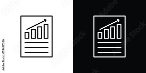 Quarterly report icon linear icon. Line with editable stroke