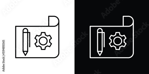 Prototyping icon linear icon. Line with editable stroke