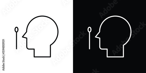 Nasal swab icon linear icon. Line with editable stroke