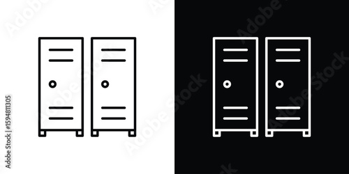 Lockers icon linear icon. Line with editable stroke