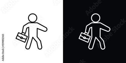 Going to work icon linear icon. Line with editable stroke