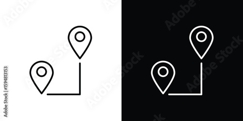 Distance icon linear icon. Line with editable stroke