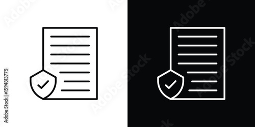 Contract coverage icon linear icon. Line with editable stroke