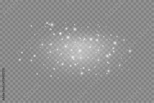 Soft White Light Particles Floating in Darkness