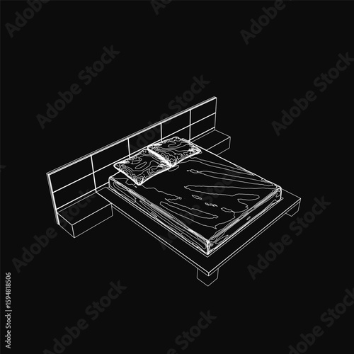 A stylish black bedroom set features a contoured headboard, plush pillows, and a sleek modern design, creating a cozy and inviting atmosphere. The elegant bed enhances contemporary interiors with its.