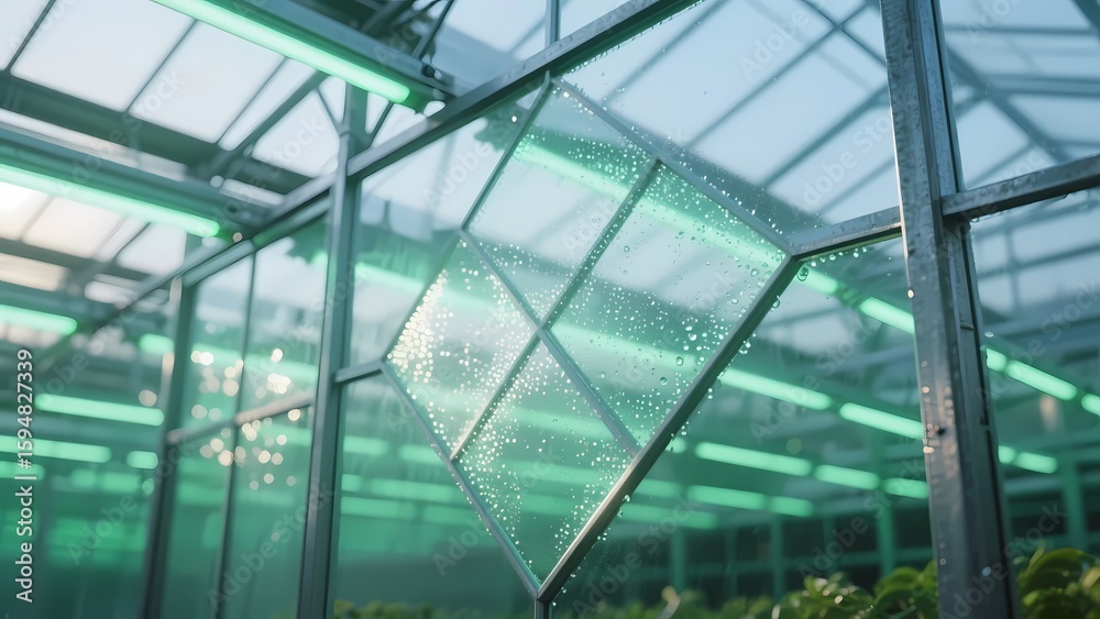 Greenhouse interior with agricultural technology elements, showcasing modern agriculture. Greenhouse interior with agricultural technology elements, showcasing modern agriculture.