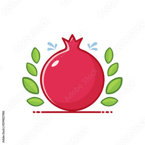 Pomegranate Icon Isolated o...