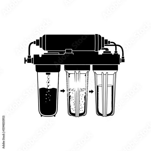 A water filtration system isolated on white background