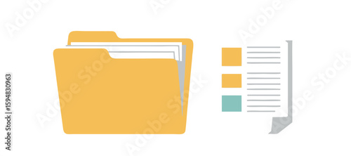 "Folder Icon Set – Minimalist File & Document Organizer Vector Graphics for UI/UX Design"