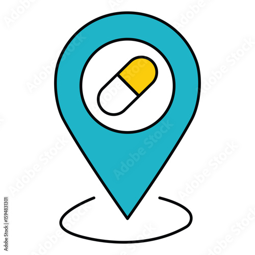 Medicine Store Location Map Point Vector Icon