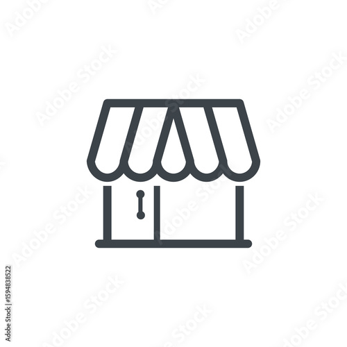 Minimalist Business Marketplace Icon. Outline and Solid Vector Illustrations for E-commerce, Retail, Marketplace, and Business