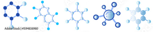 Abstract Light Blue Molecule Structure Illustration