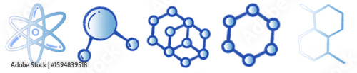 Abstract Light Blue Molecule Structure Illustration