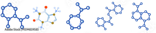 Abstract Light Blue Molecule Structure Illustration