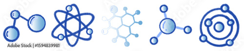 Abstract Light Blue Molecule Structure Illustration