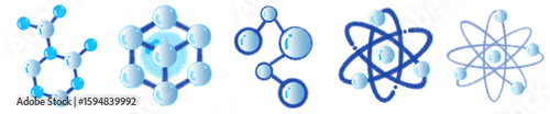 Abstract Light Blue Molecule Structure Illustration