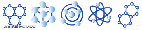 Abstract Light Blue Molecule Structure Illustration