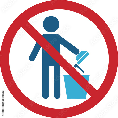 No Littering Icon – Person dropping trash crossed out.