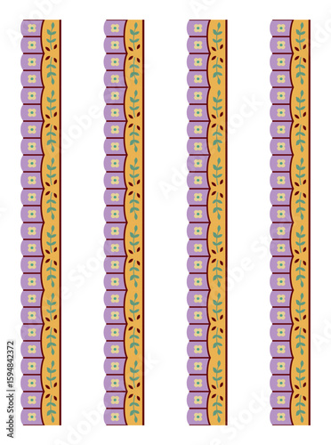 Floral border for digital printing, Floral border repeat pattern vector