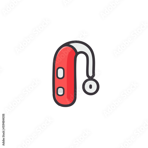 Hearing aid device for hearing loss and impairment vector icon 