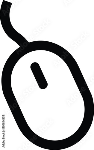 Minimalist Mouse Illustration Simple Design for Interface Devices, offering intuitive Navigation, usability, and precise Cursor Control, for various applications
