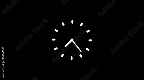 Abstract clock icon animation. Digital and analog clock 24 hours isolated on white background. and creating a stunning video.4k video	