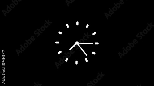 Abstract clock icon animation. Digital and analog clock 24 hours isolated on white background. and creating a stunning video.4k video	