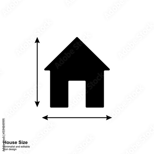 Illustration of house size icon