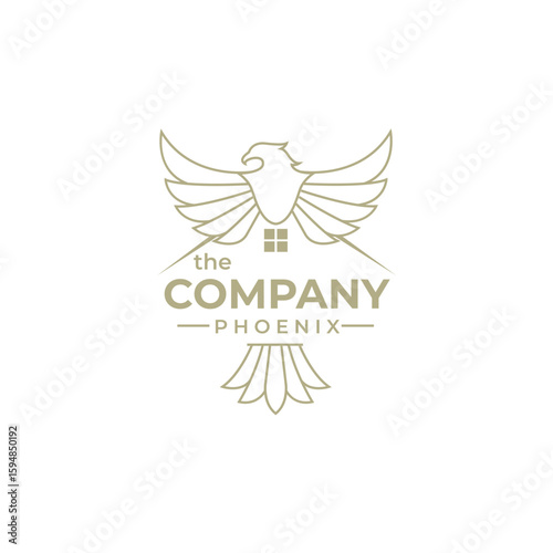 Minimalist Phoenix Bird Logo Design for Business Identity