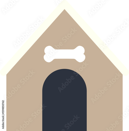 Dog kennel with bone pattern
Dog House for Pet.
Dog house flat stock vector illustration.
Dog house icon isolated.
Cute doghouse clipart  in simple shape.
Transparent background.svg.