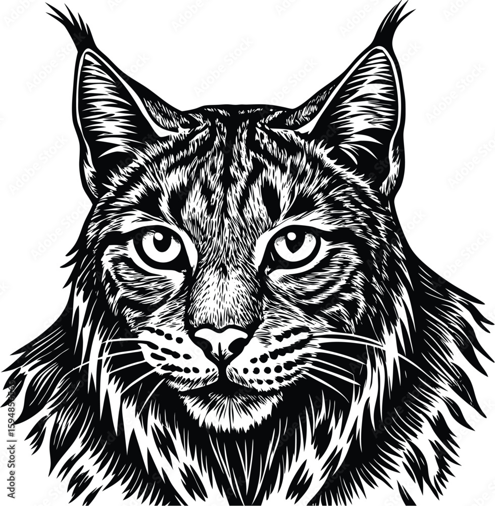 Fototapeta premium Detailed Illustration of an Iberian Lynx a Critically Endangered Wild Cat