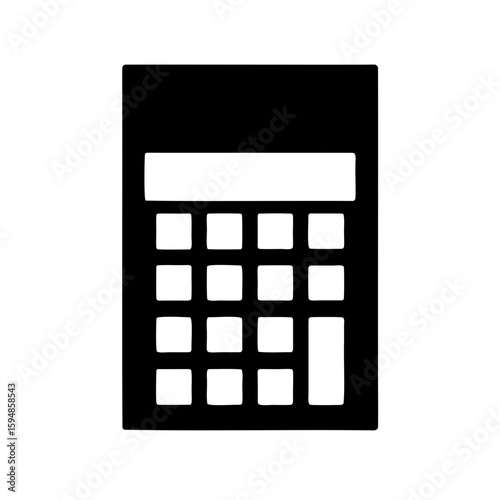 Calculator silhouette, Calculator icon vector, Simple calculator device object
