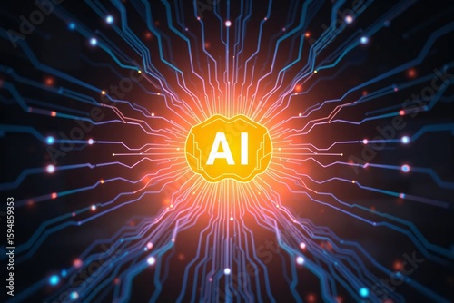 AI artificial intelligence chip circuit board technology background