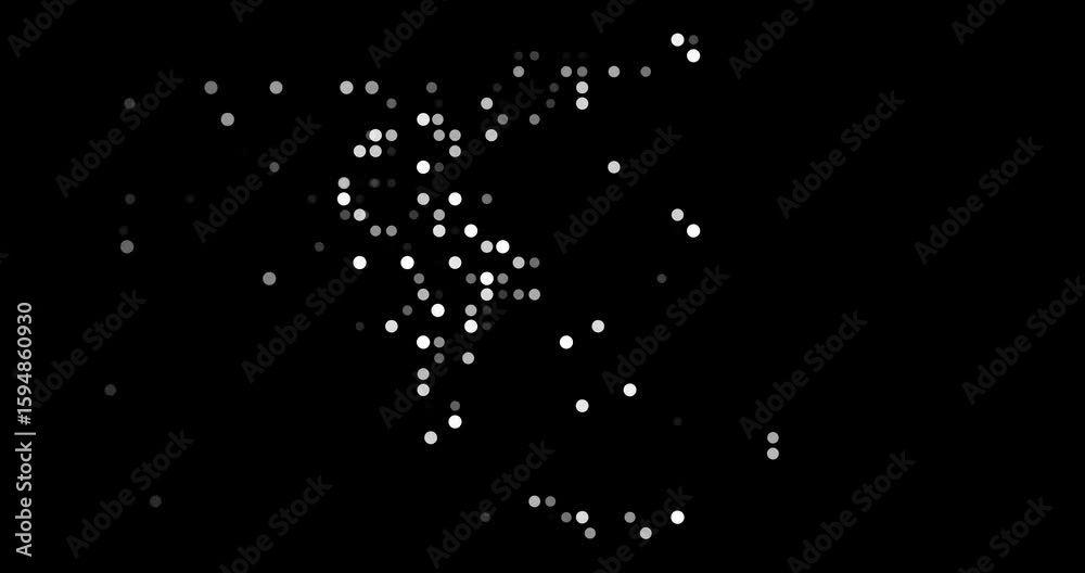 Falling Grid Particles Create Greece Map Falling Grid Particles Create Greece Map
