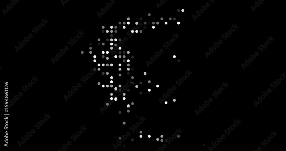 Falling Grid Particles Create Greece Map Falling Grid Particles Create Greece Map
