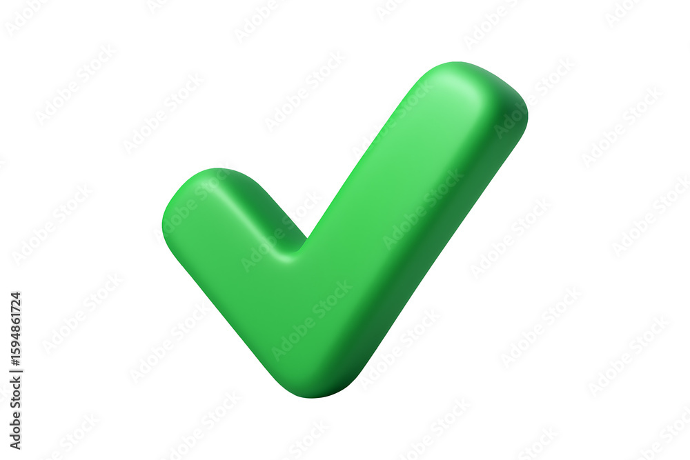 Green Check Mark Isolated on Transparent Background Green Check Mark Isolated on Transparent Background
