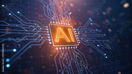 AI artificial intelligence chip circuit board technology background