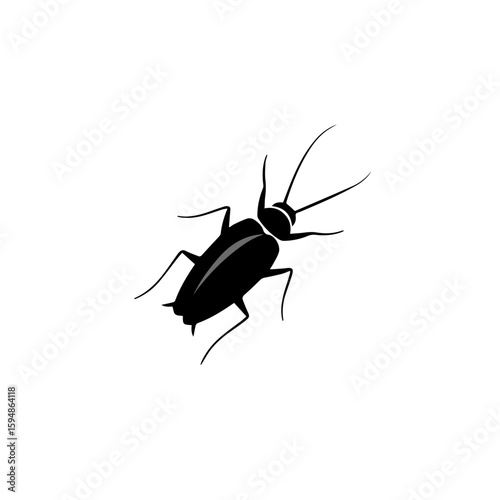 Black silhouette of a cockroach insect illustration