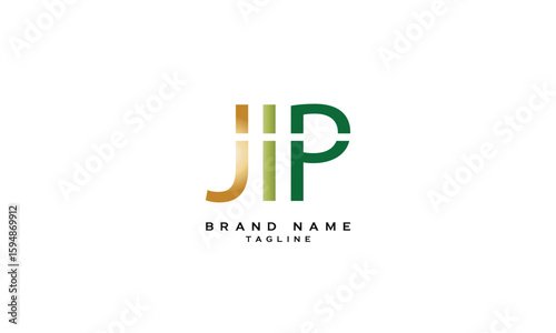 JIP, JPI, IJP, IPJ, PIJ, PJI, Abstract initial monogram letter alphabet logo design