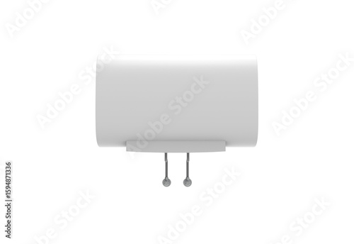 water heater front view without shadow 3d render