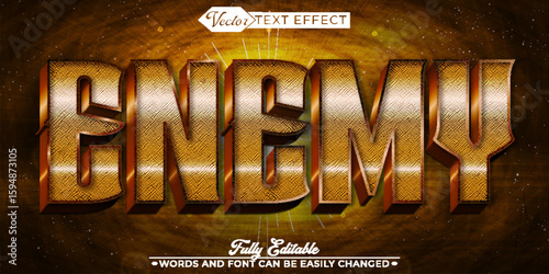  Fierce and Dangerous Enemy Battle Vector Editable Text Effect Template