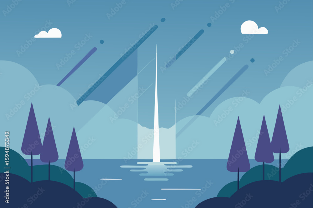 Naklejka premium vector illustration of a landscape