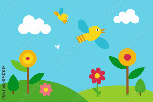 easter greeting card with flowers