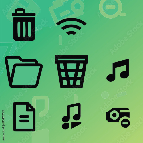 Mobile multimedia related icons