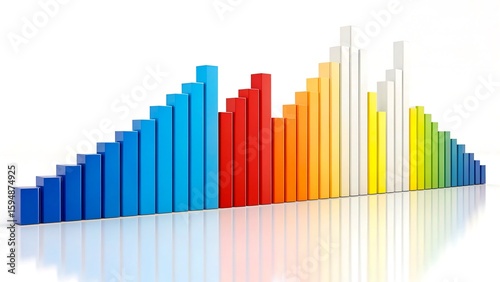  Colorful 3d bar chart representing data analytics and growth