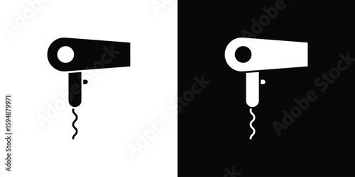 Blow dryer icon illustration in flat style. icon template color editable.