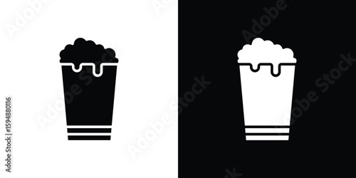 Beer icon illustration in flat style. icon template color editable.