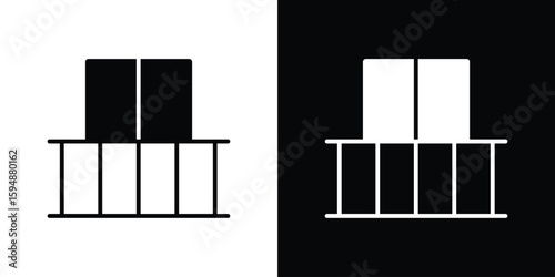 Balcony icon illustration in flat style. icon template color editable.